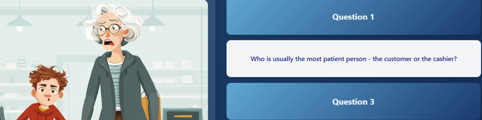 Close-up of interactive flip card animation